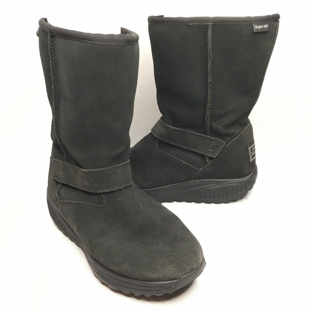 Skechers XF Bollard Leather Lined Warm Black Boots - Picture 2 of 7